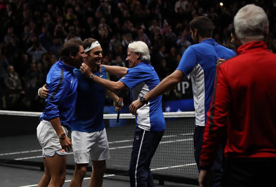 Festa Europa a Praga: Roger Federer consegna la vittoria sul Resto del Mondo battendo Kyrgios nel singolare decisivo. Getty